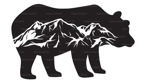 Bear and mountains SVG TribaliumArtSF 