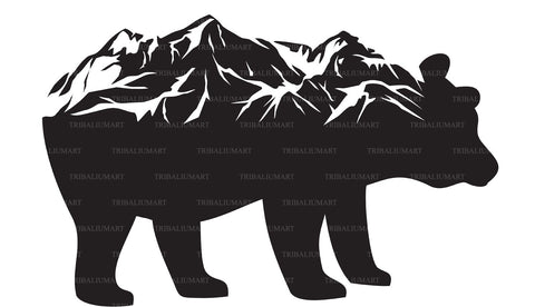 Bear and mountains SVG TribaliumArtSF 
