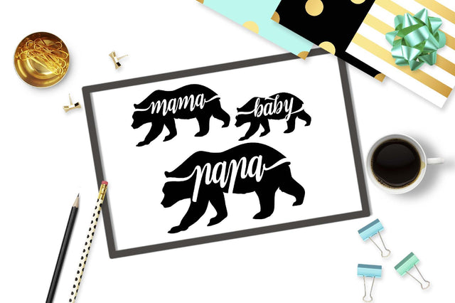 Bear family Cut file SVG TheBlackCatPrints 