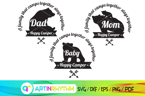 bear family svg, camp svg, camping svg SVG Artinrhythm shop 
