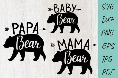 Bear family SVG, Mama bear SVG, Papa bear SVG, Baby bear SVG Irina Ostapenko 