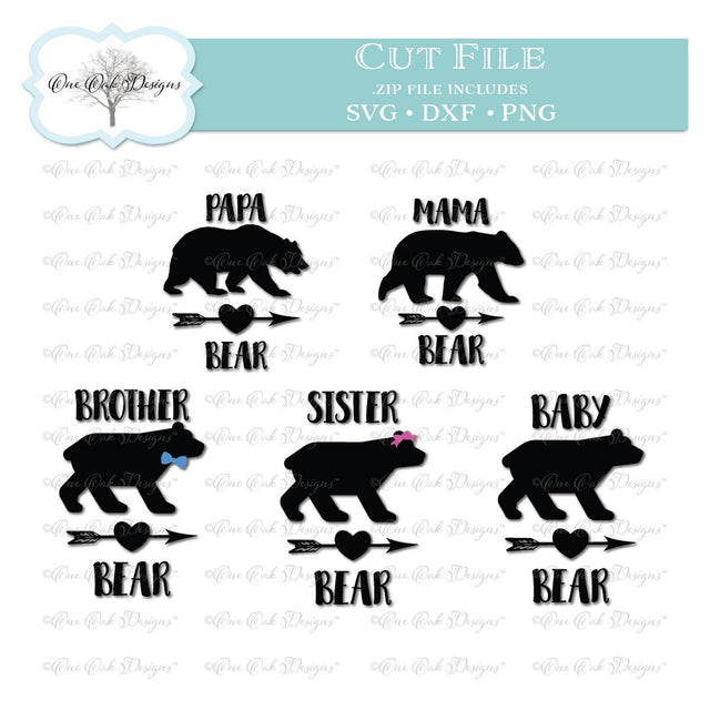 Bear Family SVG One Oak Designs