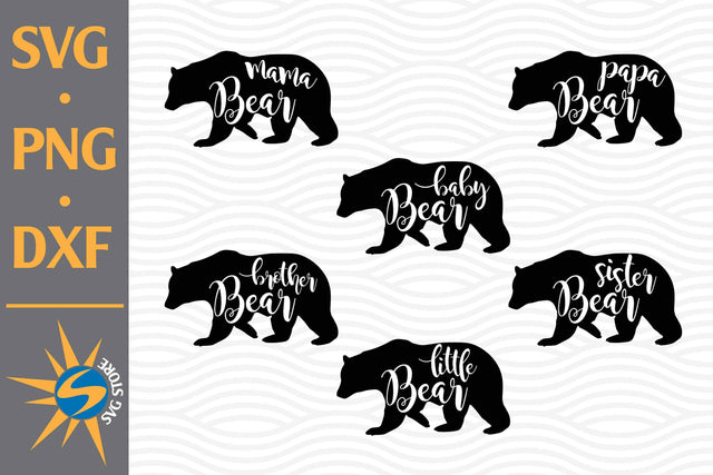 Bear Family SVG, PNG, DXF Digital Files Include SVG SVGStoreShop 