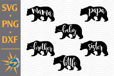 Bear Family SVG, PNG, DXF Digital Files Include SVG SVGStoreShop 