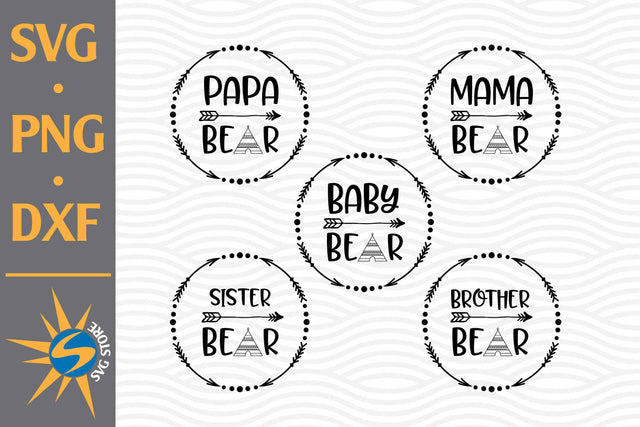 Bear Family SVG, PNG, DXF Digital Files Include SVG SVGStoreShop 