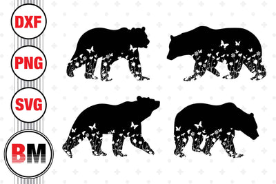Bear Floral SVG, PNG, DXF Files SVG BMDesign 