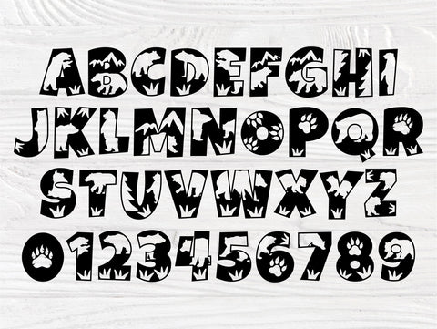 Bear Font SVG, Alphabet Clipart, Monogram Letters SVG TonisArtStudio 