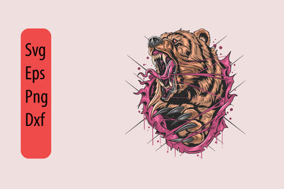 Bear grizzly angry SVG Andy Permera 