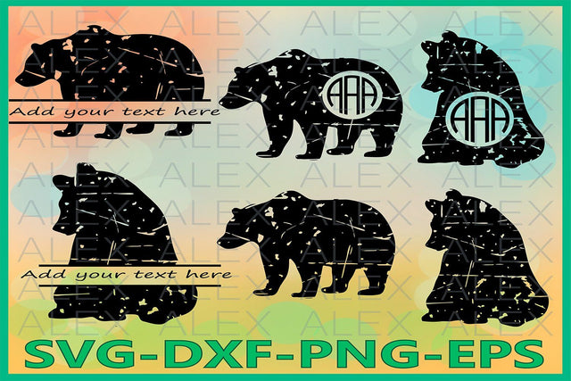 Bear Grunge SVG, Distressed SVG AlexSVGStudio 