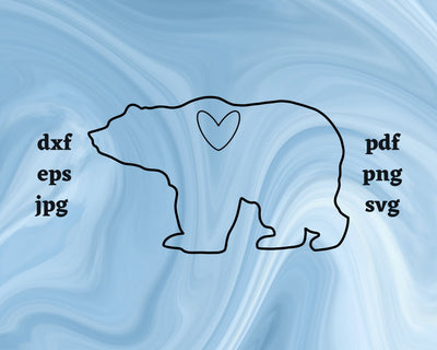 Bear Heart SVG Cut File SVG Northern Light SVG 