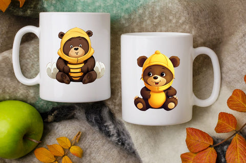 Bear in Bee Costume Sublimation Clipart Bundle Sublimation Regulrcrative 