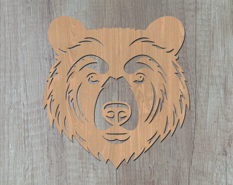 Bear Laser SVG Cut File, Bear Glowforge File, Bear DXF, Bear Wall Art SVG SVG HappyDesignStudio 