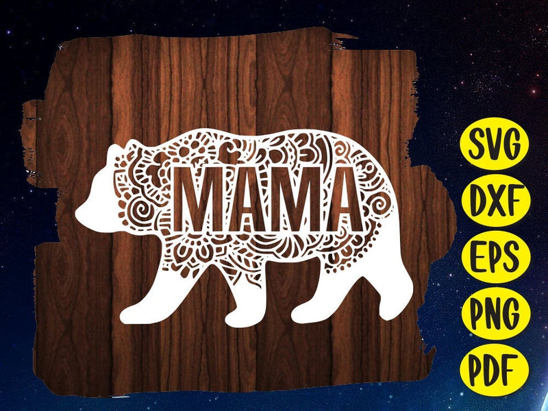 Bear Mama Paper cut SVG Johan Ru designs 