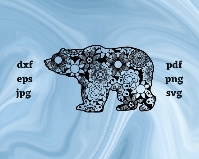 Bear Mandala SVG Cut File SVG Northern Light SVG 