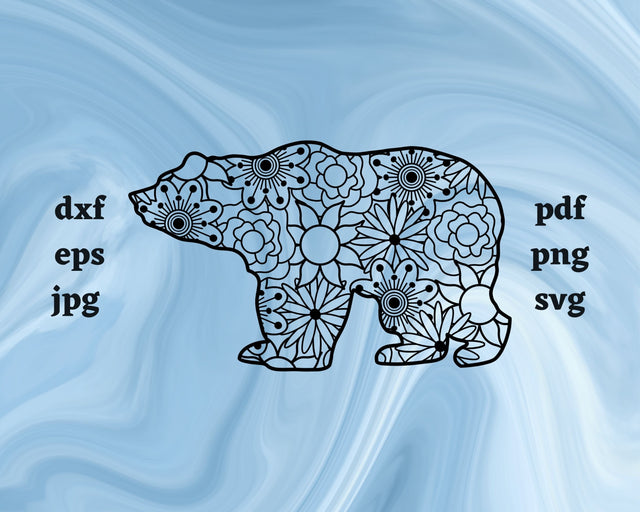 Bear Mandala SVG Cut File SVG Northern Light SVG 