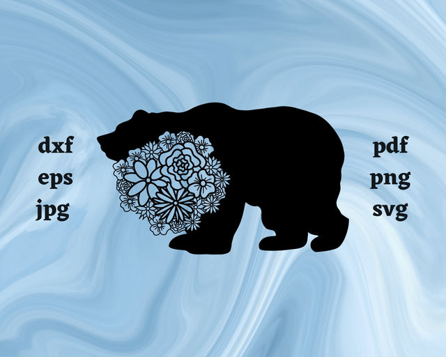 Bear Mandala SVG Cut File SVG Northern Light SVG 