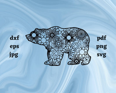 Bear Mandala SVG Cut File SVG Northern Light SVG 