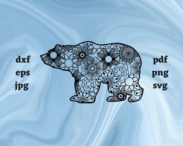 Bear Mandala SVG Cut File SVG Northern Light SVG 