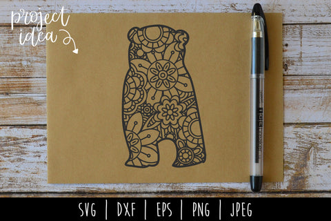 Bear Mandala Zentangle Bundle Set of 6 - SVG SVG SavoringSurprises 