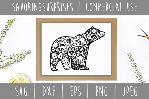 Bear Mandala Zentangle SVG SavoringSurprises 