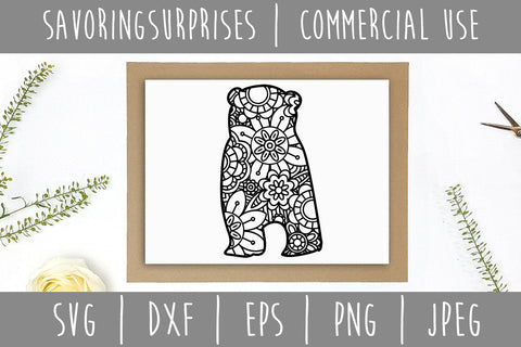 Bear Mandala Zentangle SVG SavoringSurprises 