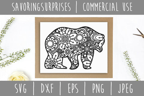 Bear Mandala Zentangle SVG SavoringSurprises 