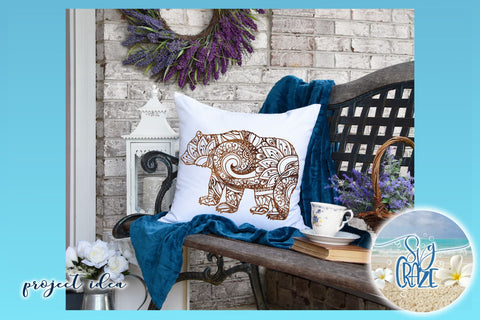 Bear Mandala Zentangle SVG SVG Harbor Grace Designs 