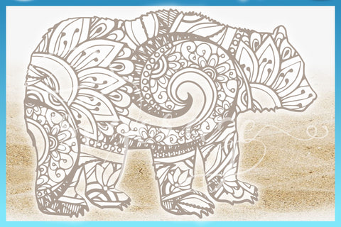 Bear Mandala Zentangle SVG SVG Harbor Grace Designs 