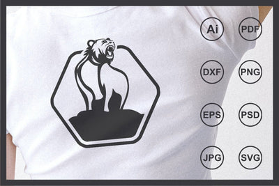 Bear mascot design illustration SVG Leamsign Studio 