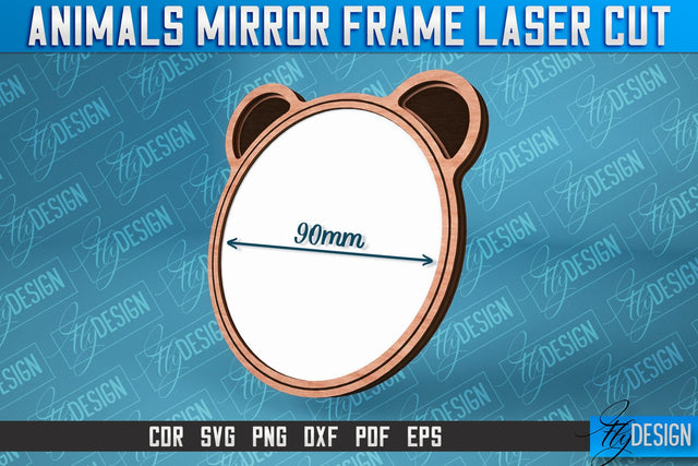 Bear Mirror Frame Laser Cut SVG | Home Design Laser Cut SVG Design | CNC Files SVG Fly Design 