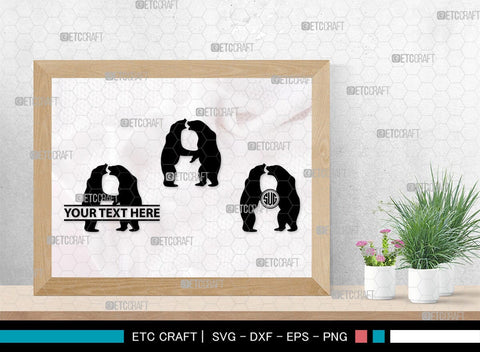Bear Monogram, Bear Silhouette, Bear SVG, Bruin Svg, Grizzly Bear Svg, Bear Family Svg, SB00226 SVG ETC Craft 