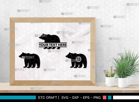 Bear Monogram, Bear Silhouette, Bear SVG, Bruin Svg, Grizzly Bear Svg, Bear Family Svg, SB00226 SVG ETC Craft 
