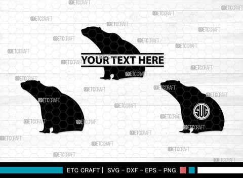 Bear Monogram, Bear Silhouette, Bear SVG, Bruin Svg, Grizzly Bear Svg, Bear Family Svg, SB00226 SVG ETC Craft 