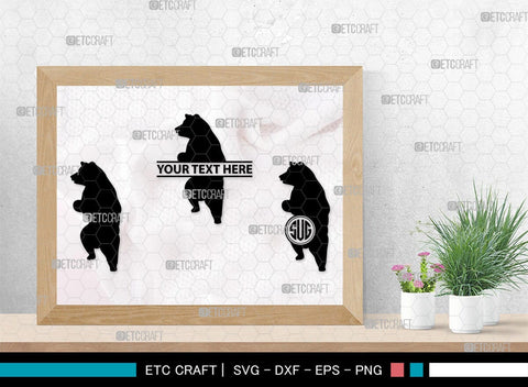 Bear Monogram, Bear Silhouette, Bear SVG, Bruin Svg, Grizzly Bear Svg, Bear Family Svg, SB00226 SVG ETC Craft 