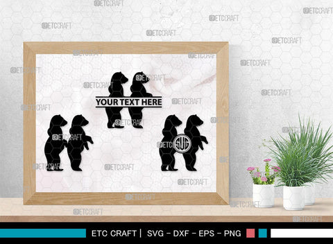 Bear Monogram, Bear Silhouette, Bear SVG, Bruin Svg, Grizzly Bear Svg, Bear Family Svg, SB00226 SVG ETC Craft 