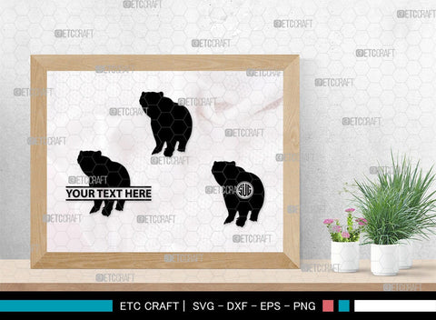 Bear Monogram, Bear Silhouette, Bear SVG, Bruin Svg, Grizzly Bear Svg, Bear Family Svg, SB00226 SVG ETC Craft 