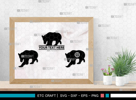 Bear Monogram, Bear Silhouette, Bear SVG, Bruin Svg, Grizzly Bear Svg, Bear Family Svg, SB00226 SVG ETC Craft 
