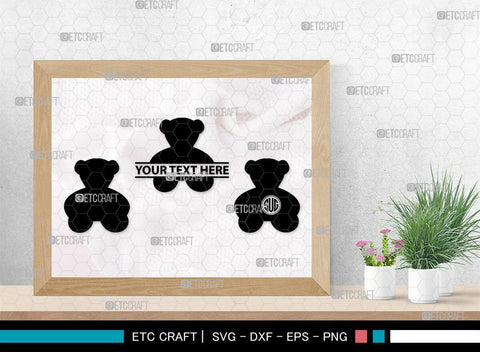 Bear Monogram, Bear Silhouette, Bear SVG, Bruin Svg, Grizzly Bear Svg, Bear Family Svg, SB00226 SVG ETC Craft 
