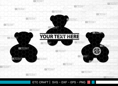 Bear Monogram, Bear Silhouette, Bear SVG, Bruin Svg, Grizzly Bear Svg, Bear Family Svg, SB00226 SVG ETC Craft 