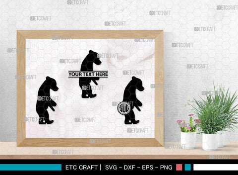 Bear Monogram, Bear Silhouette, Bear SVG, Bruin Svg, Grizzly Bear Svg, Bear Family Svg, SB00226 SVG ETC Craft 