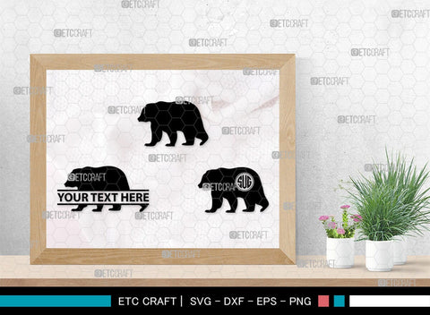 Bear Monogram, Bear Silhouette, Bear SVG, Bruin Svg, Grizzly Bear Svg, Bear Family Svg, SB00226 SVG ETC Craft 
