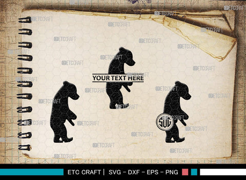 Bear Monogram, Bear Silhouette, Bear SVG, Bruin Svg, Grizzly Bear Svg, Bear Family Svg, SB00226 SVG ETC Craft 