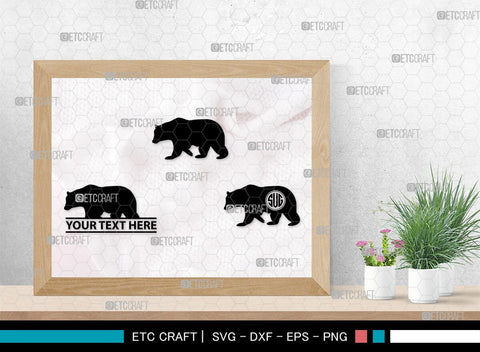 Bear Monogram, Bear Silhouette, Bear SVG, Bruin Svg, Grizzly Bear Svg, Bear Family Svg, SB00226 SVG ETC Craft 
