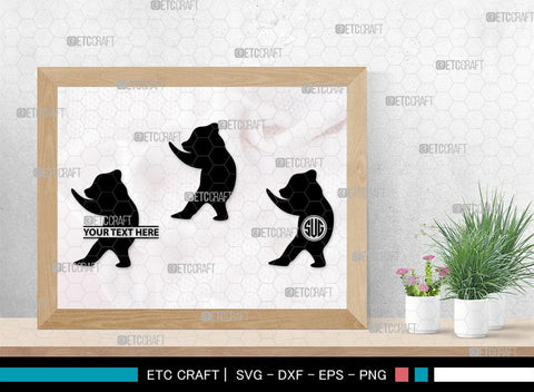 Bear Monogram, Bear Silhouette, Bear SVG, Bruin Svg, Grizzly Bear Svg, Bear Family Svg, SB00226 SVG ETC Craft 