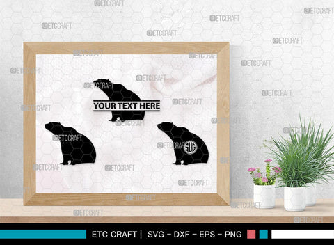 Bear Monogram, Bear Silhouette, Bear SVG, Bruin Svg, Grizzly Bear Svg, Bear Family Svg, SB00226 SVG ETC Craft 