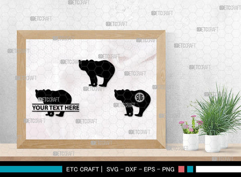 Bear Monogram, Bear Silhouette, Bear SVG, Bruin Svg, Grizzly Bear Svg, Bear Family Svg, SB00226 SVG ETC Craft 