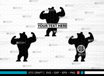 Bear Monogram, Bear Silhouette, Bear SVG, Bruin Svg, Grizzly Bear Svg, Bear Family Svg, SB00226 SVG ETC Craft 
