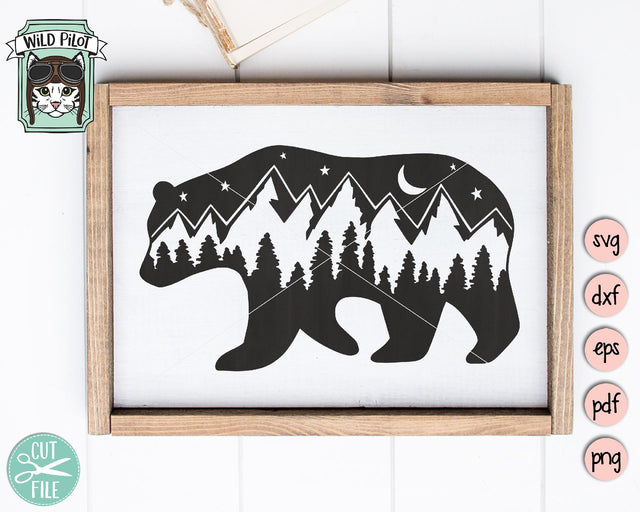 Bear Mountain Scene SVG Cut File SVG Wild Pilot 