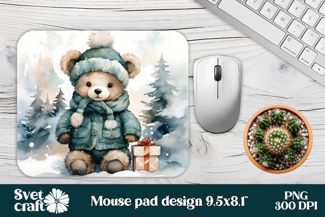 Bear mouse pad sublimation | Christmas mousepad Sublimation Svetana Studio 