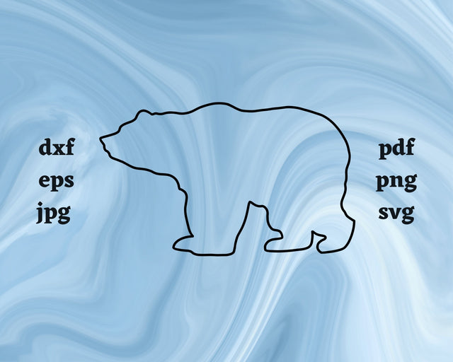 Bear Outline SVG Cut File SVG Northern Light SVG 
